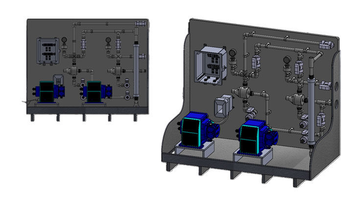 duplex dual discharge floor skid system