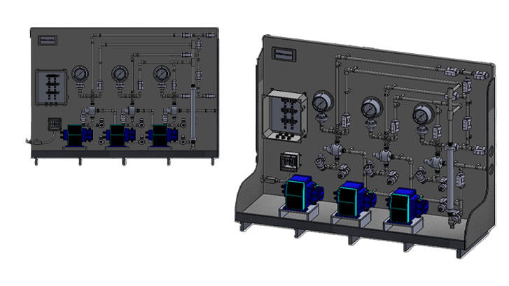 triplex dual discharge floor skid