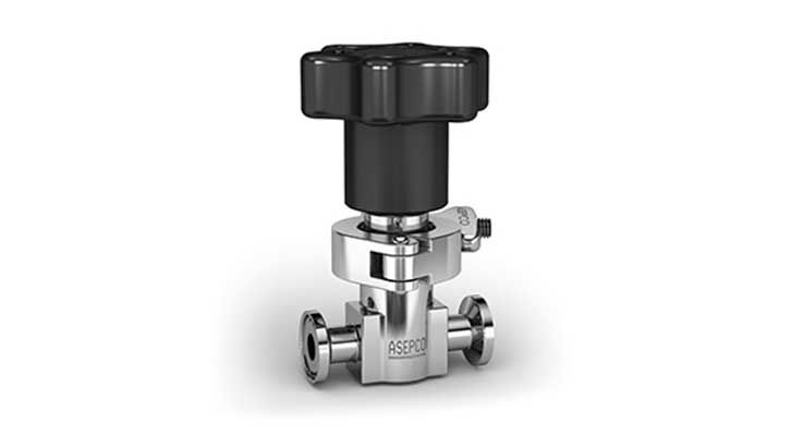 Weirless Radial in-line diaphragm valve